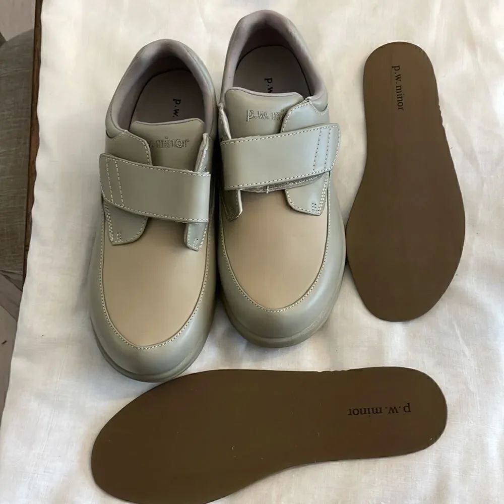 P.W. MINOR CLAY TAUPE LEATHER COMFORT SHOES. NEW - Picture 8 of 11
